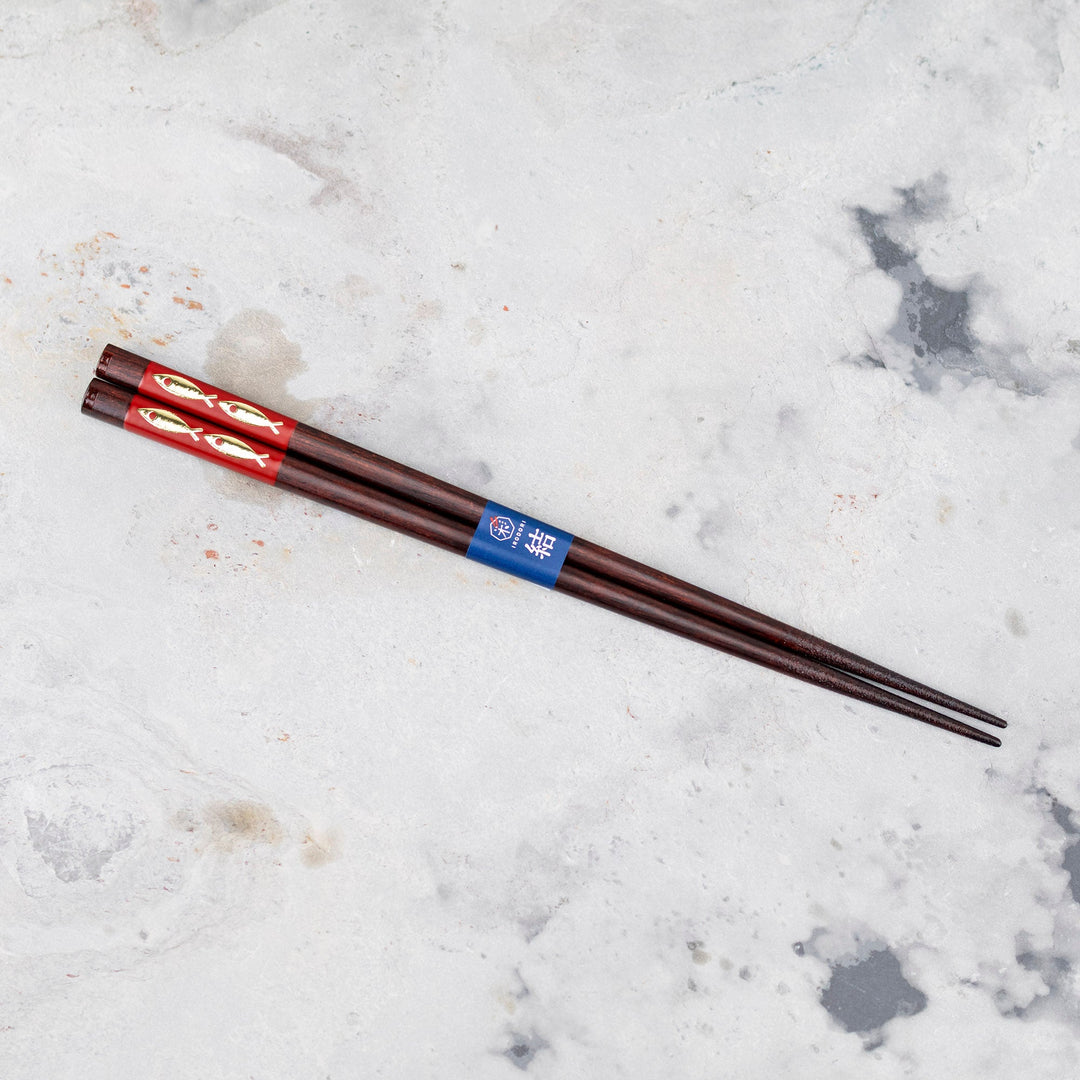 Kawai Japanese Sushi Chopsticks - Sakana Asobi Red