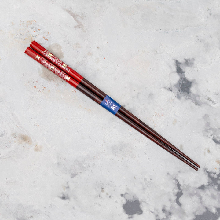 Kawai Japanese Sushi Chopsticks - Seigai Chidori Red