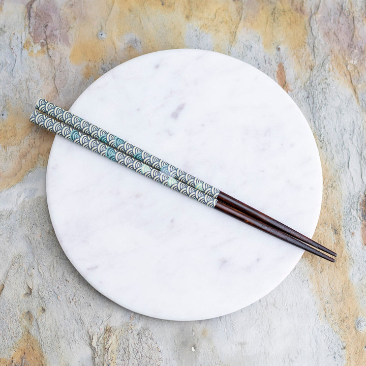 Kawai Japanese Sushi Chopsticks - Seigaiha Blue