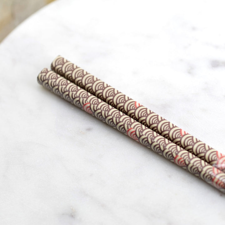 Kawai Japanese Sushi Chopsticks - Seigaiha Pink