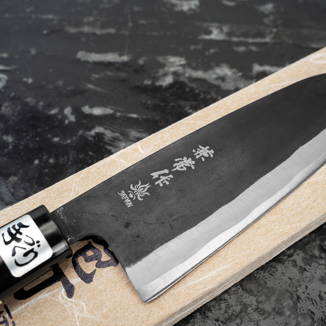 Santoku 16,5 cm Kanetsune AO-KO HAMATOGI Kurouchi Aogami#2/Iron