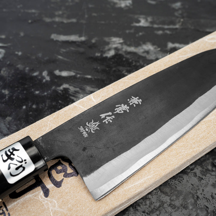 Santoku 16,5 cm Kanetsune AO-KO HAMATOGI Kurouchi Aogami#2/Iron