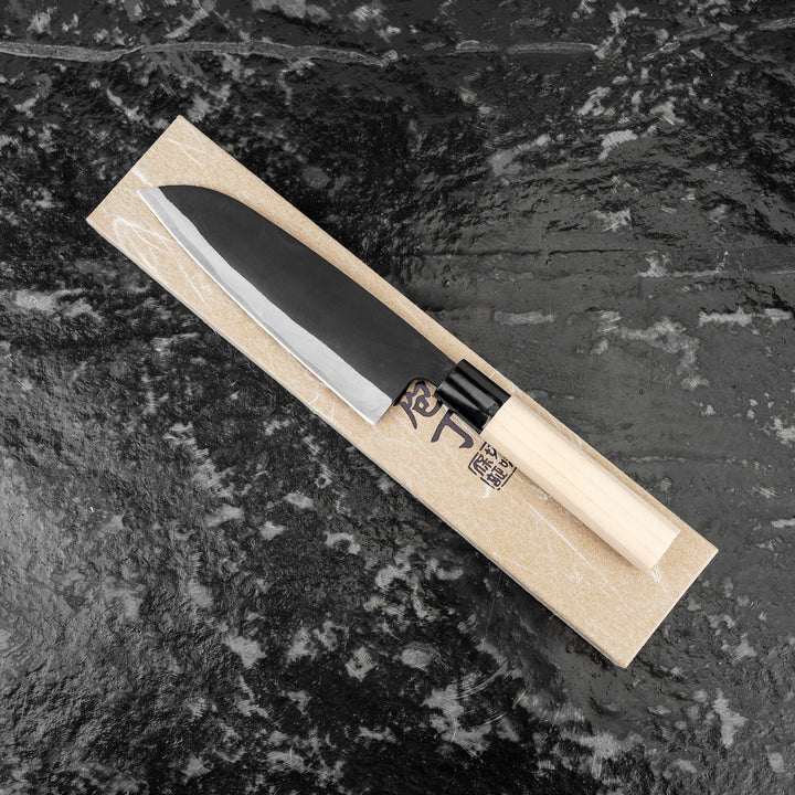 Santoku 16,5 cm Kanetsune AO-KO HAMATOGI Kurouchi Aogami#2/Iron