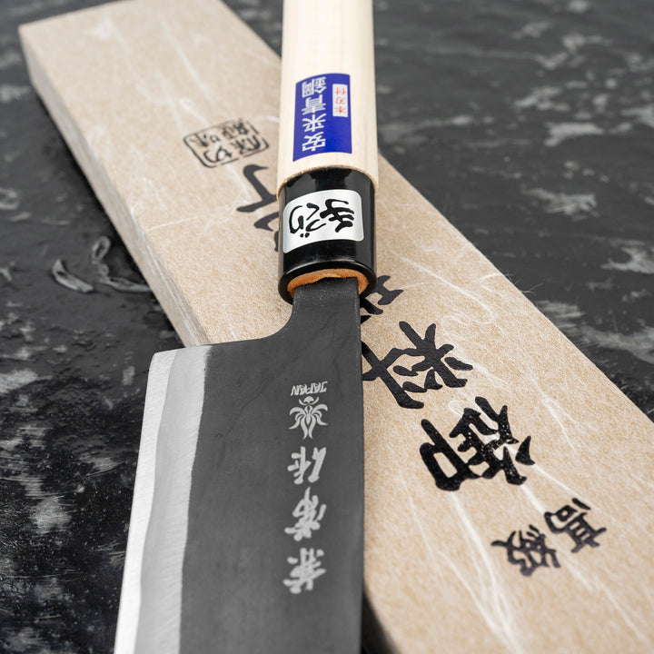 Santoku 16,5 cm Kanetsune AO-KO HAMATOGI Kurouchi Aogami#2/Iron