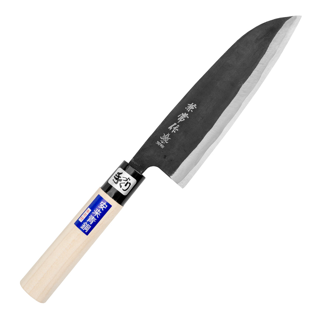 Santoku 16,5 cm Kanetsune AO-KO HAMATOGI Kurouchi Aogami#2/Iron