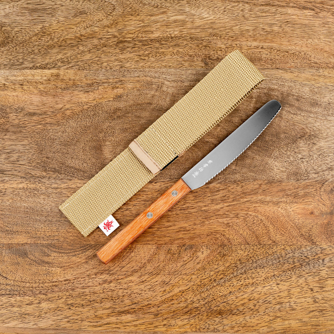 Serrated Travel Knife 10,5 cm with Sheath Kanetsune DSR-1K6