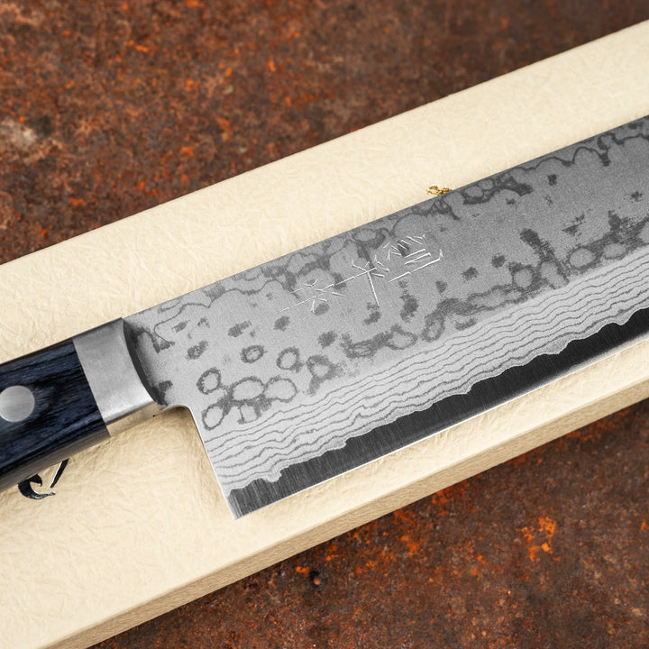 Nakiri 16,5 cm Kunio Masutani Blue Damascus VG-10