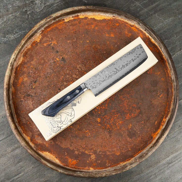 Nakiri 16,5 cm Kunio Masutani Blue Damascus VG-10