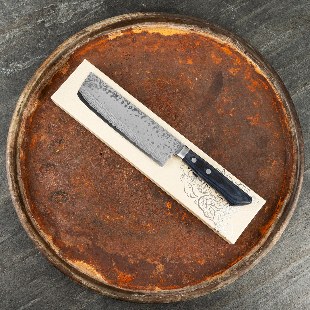 Nakiri 16,5 cm Kunio Masutani Blue Damascus VG-10