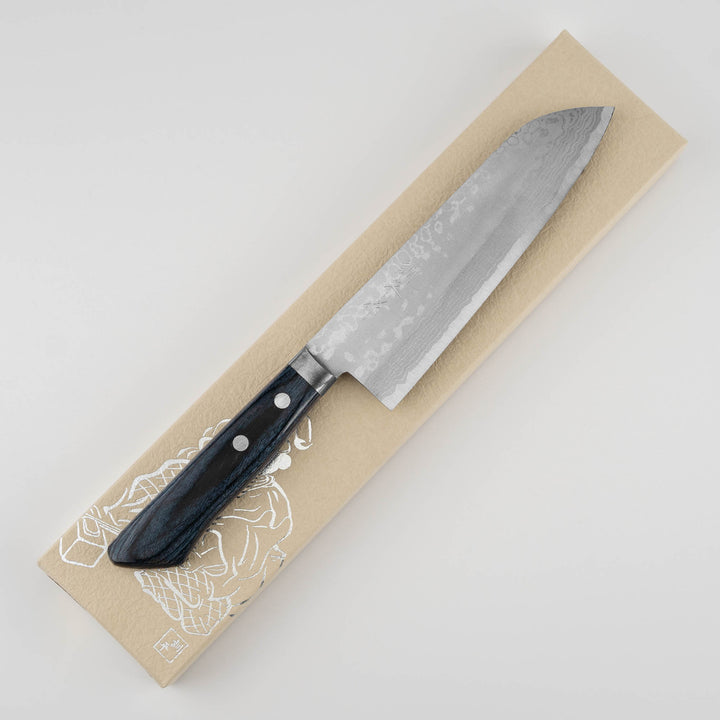 Santoku 17 cm Kunio Masutani Blue Damascus VG-10