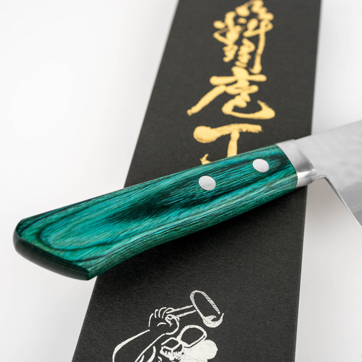 Santoku 17 cm Kunio Masutani Hammered Green Damascus VG-10