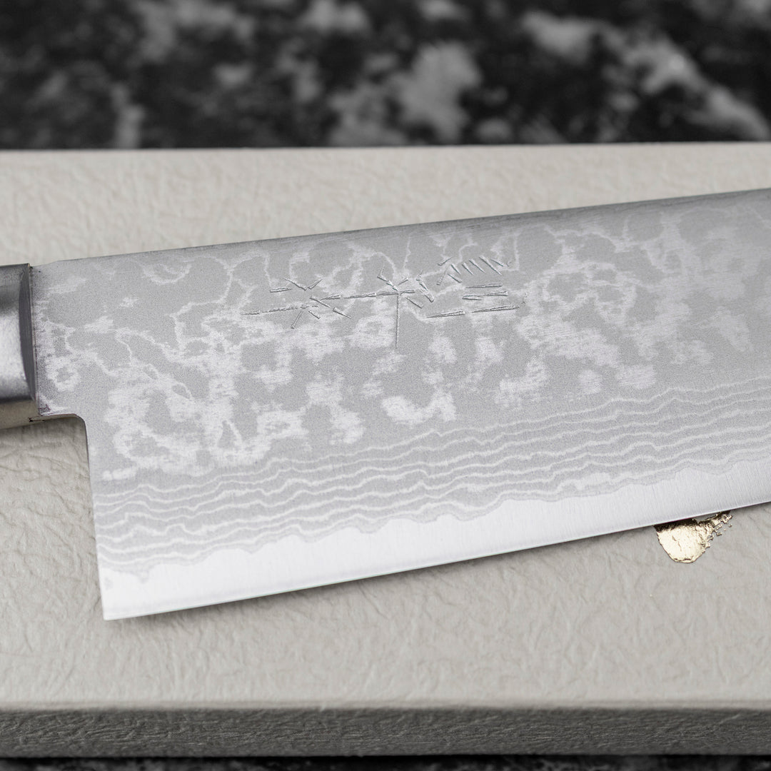 Santoku 17 cm Kunio Masutani Hammered Red Damascus VG-10