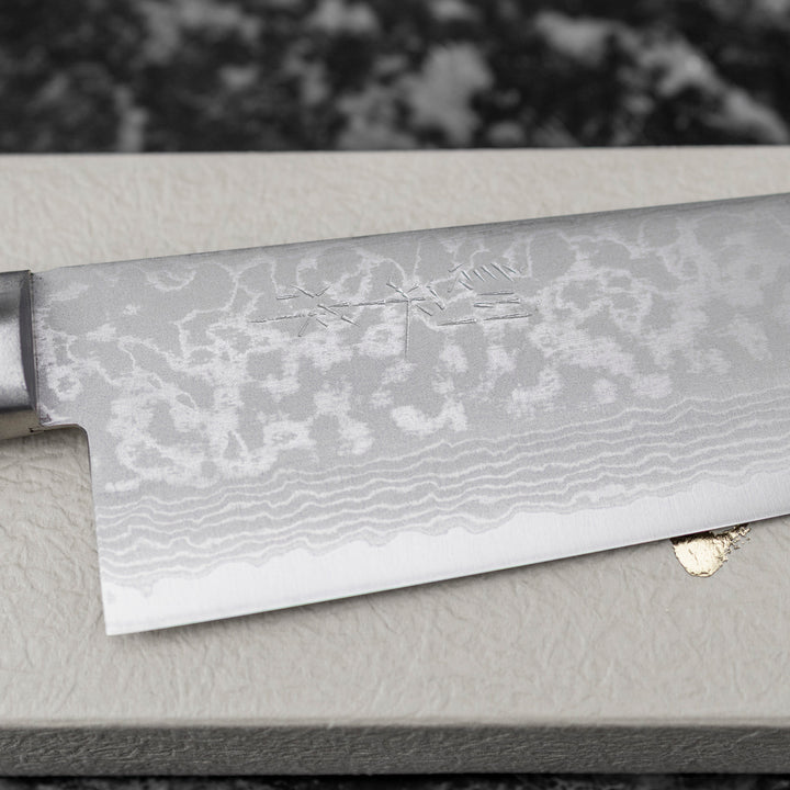 Santoku 17 cm Kunio Masutani Hammered Red Damascus VG-10