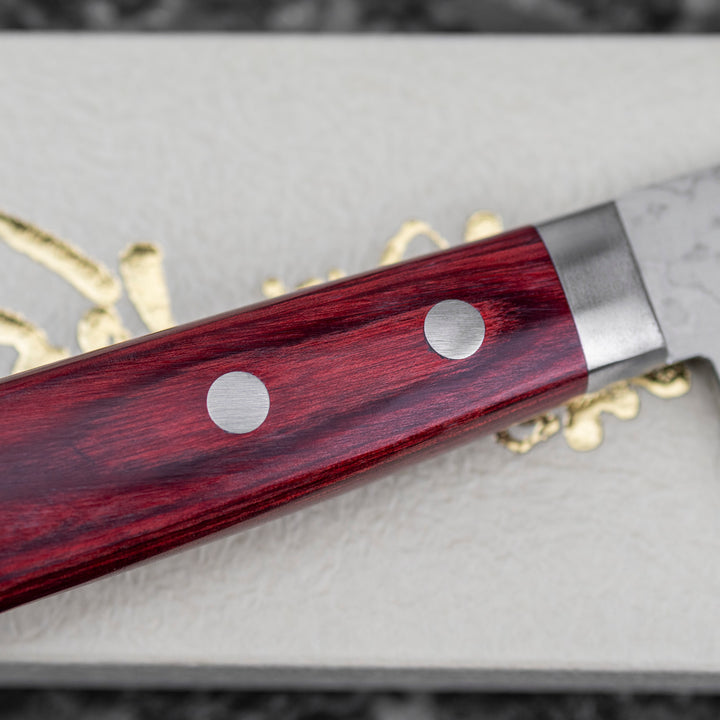 Santoku 17 cm Kunio Masutani Hammered Red Damascus VG-10