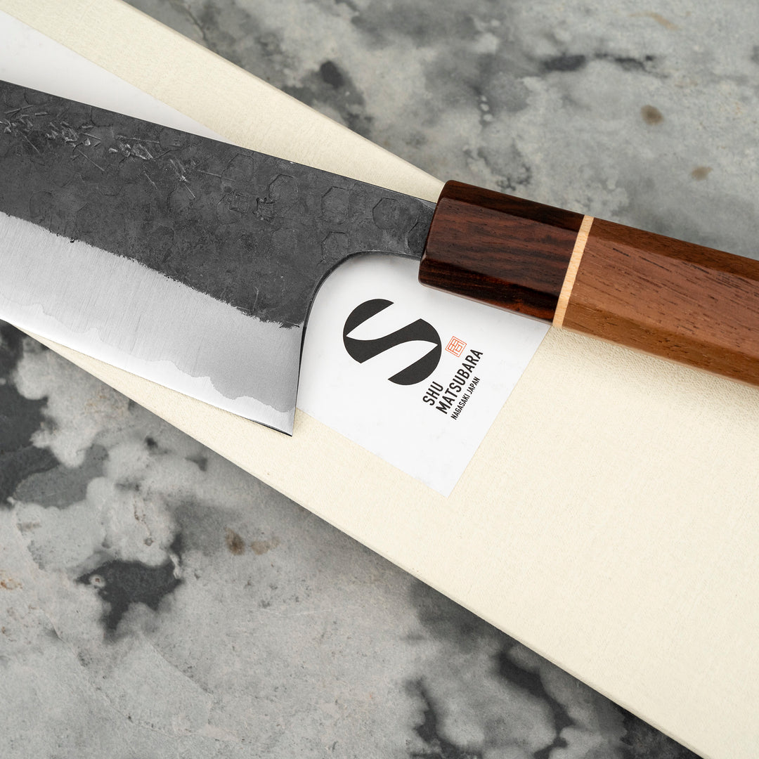 Gyuto 20 cm Matsubara Kurouchi Hammered Shirogami#1/SS