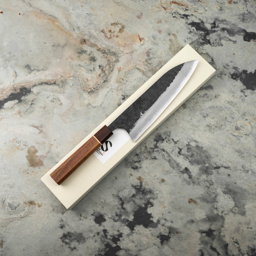Gyuto 20 cm Matsubara Kurouchi Hammered Shirogami#1/SS