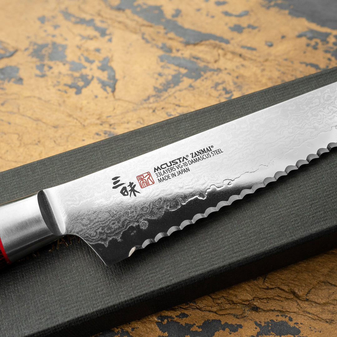 Bread Knife 16 cm Mcusta Zanmai Pro Flame Damascus VG-10