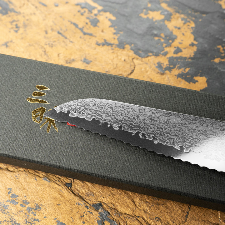 Bread Knife 16,5 cm Mcusta Zanmai Pro Zebra Damascus VG-10
