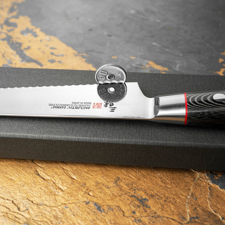 Bread Knife 16,5 cm Mcusta Zanmai Pro Zebra Damascus VG-10