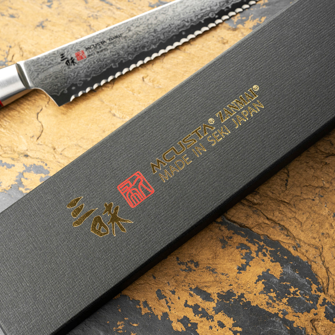 Bread Knife 16,5 cm Mcusta Zanmai Pro Zebra Damascus VG-10