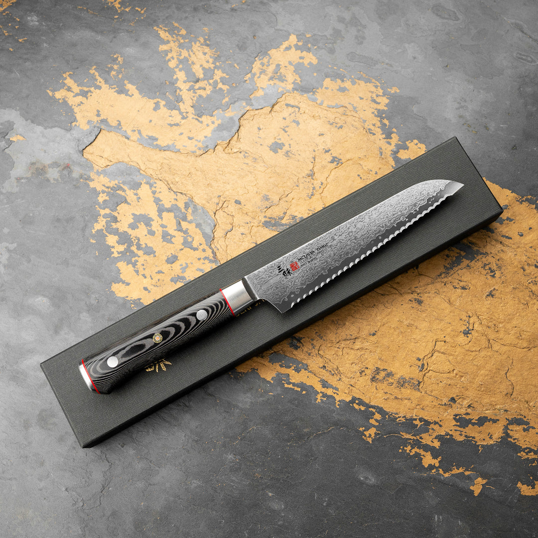 Bread Knife 16,5 cm Mcusta Zanmai Pro Zebra Damascus VG-10