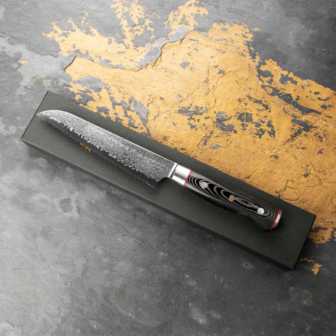 Bread Knife 16,5 cm Mcusta Zanmai Pro Zebra Damascus VG-10