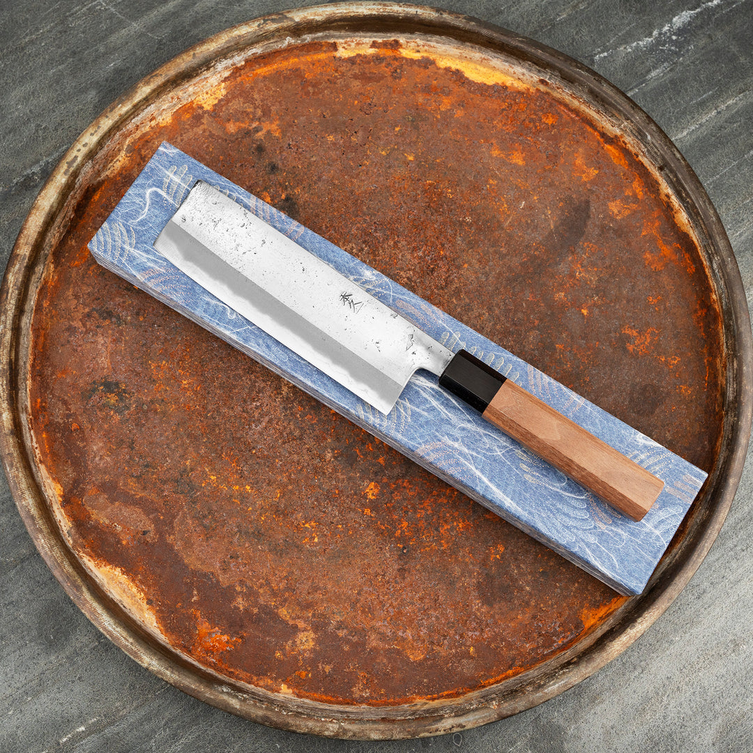 Nakiri 16,5 cm Motokyuuichi Hammer Polish Aogami Super/Iron
