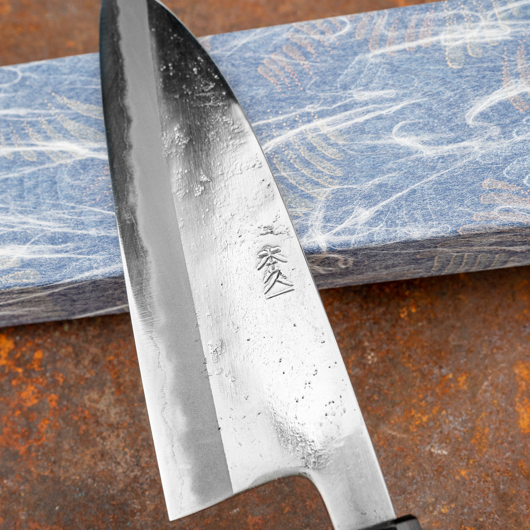 Santoku 16,5 cm Motokyuuichi Hammer Polish Aogami Super/Iron