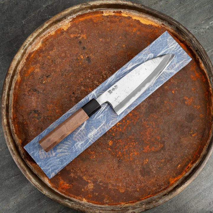 Santoku 16,5 cm Motokyuuichi Hammer Polish Aogami Super/Iron