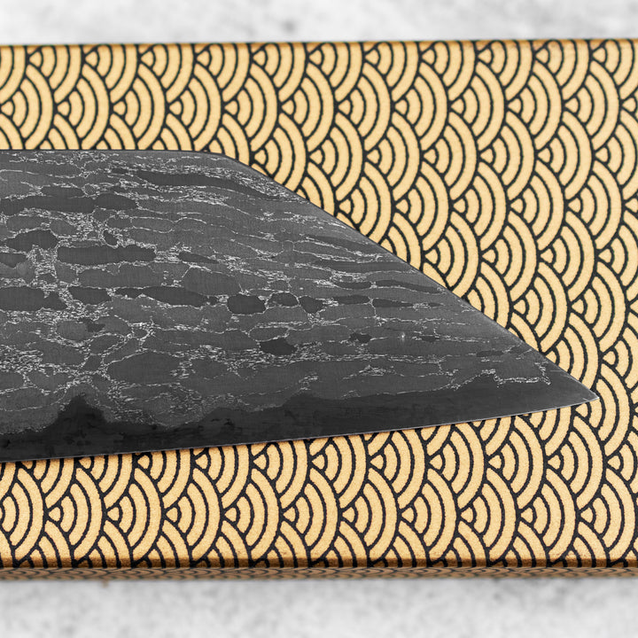Kiritsuke Gyuto 21 cm Naoki Mazaki Hon-Sanmai Damascus Wootz  Aogami#1/Iron