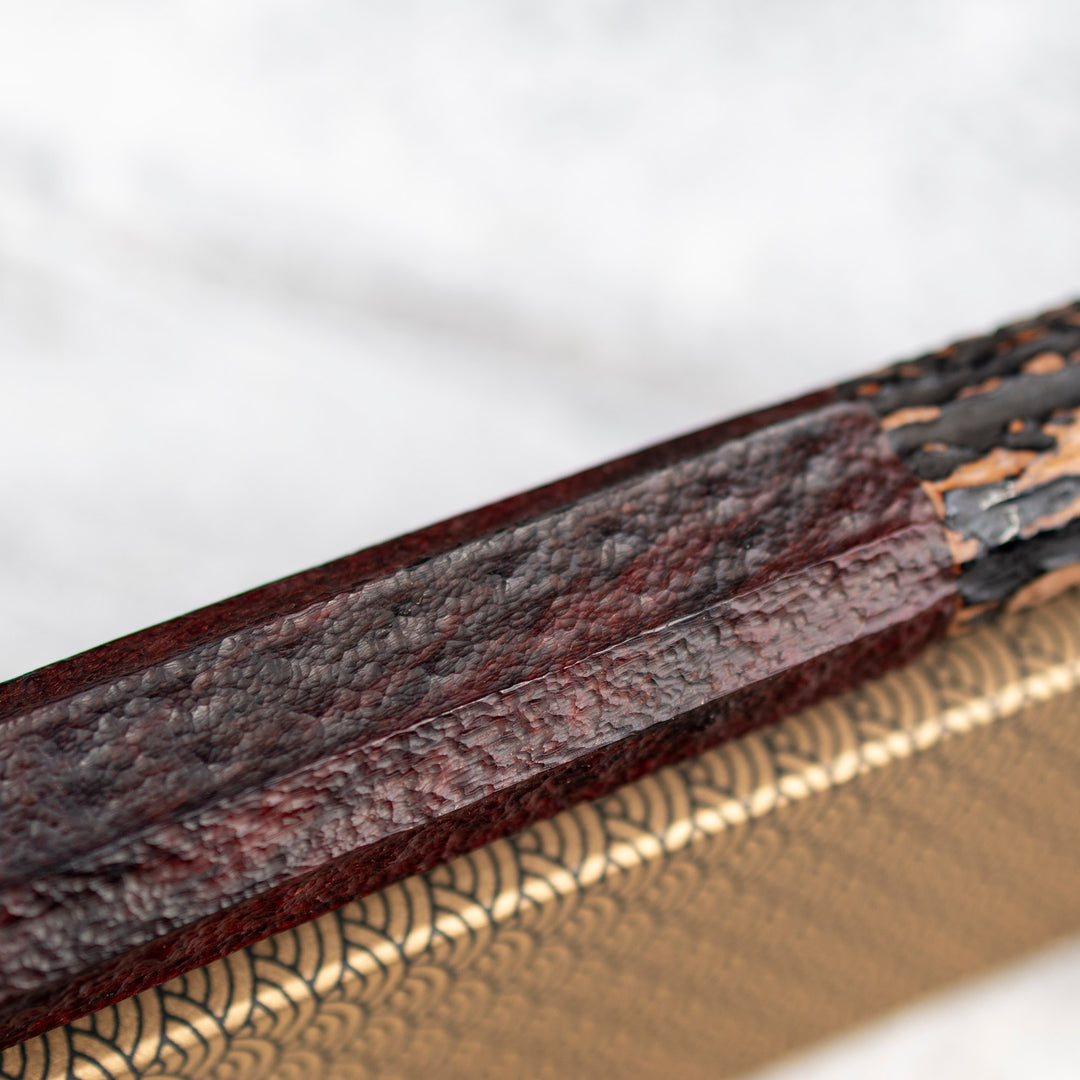 Kiritsuke Gyuto 21 cm Naoki Mazaki Hon-Sanmai Damascus Wootz  Aogami#1/Iron