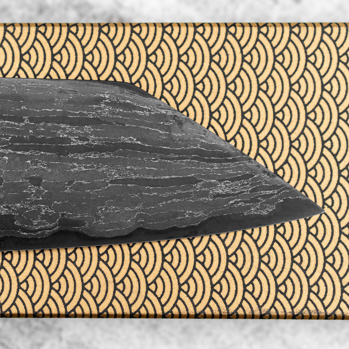 Kiritsuke Gyuto 21 cm Naoki Mazaki Hon-Sanmai Wootz  Damascus Aogami Super/Iron