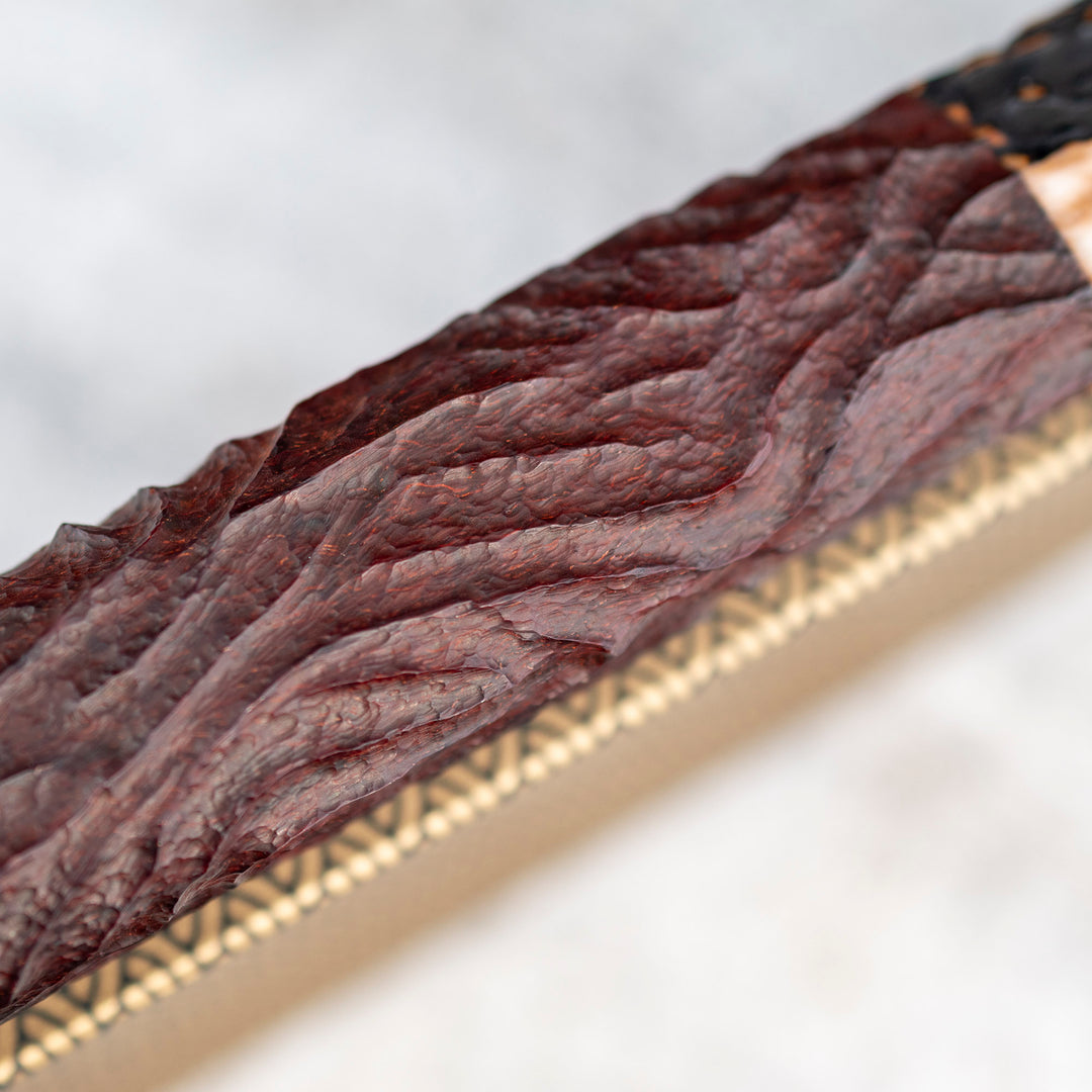 Kiritsuke Gyuto 21 cm Naoki Mazaki Hon-Sanmai Wootz  Damascus Aogami Super/Iron