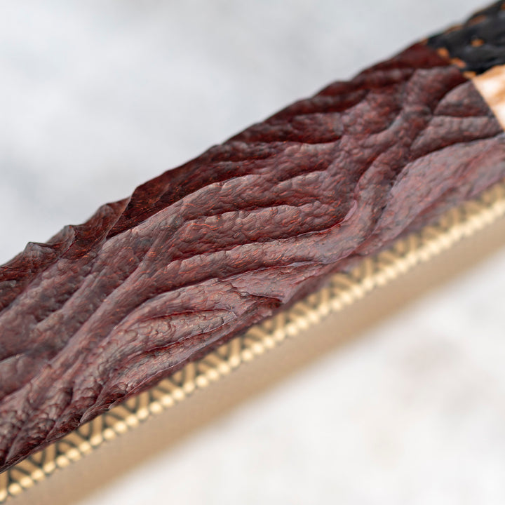 Kiritsuke Gyuto 21 cm Naoki Mazaki Hon-Sanmai Wootz  Damascus Aogami Super/Iron