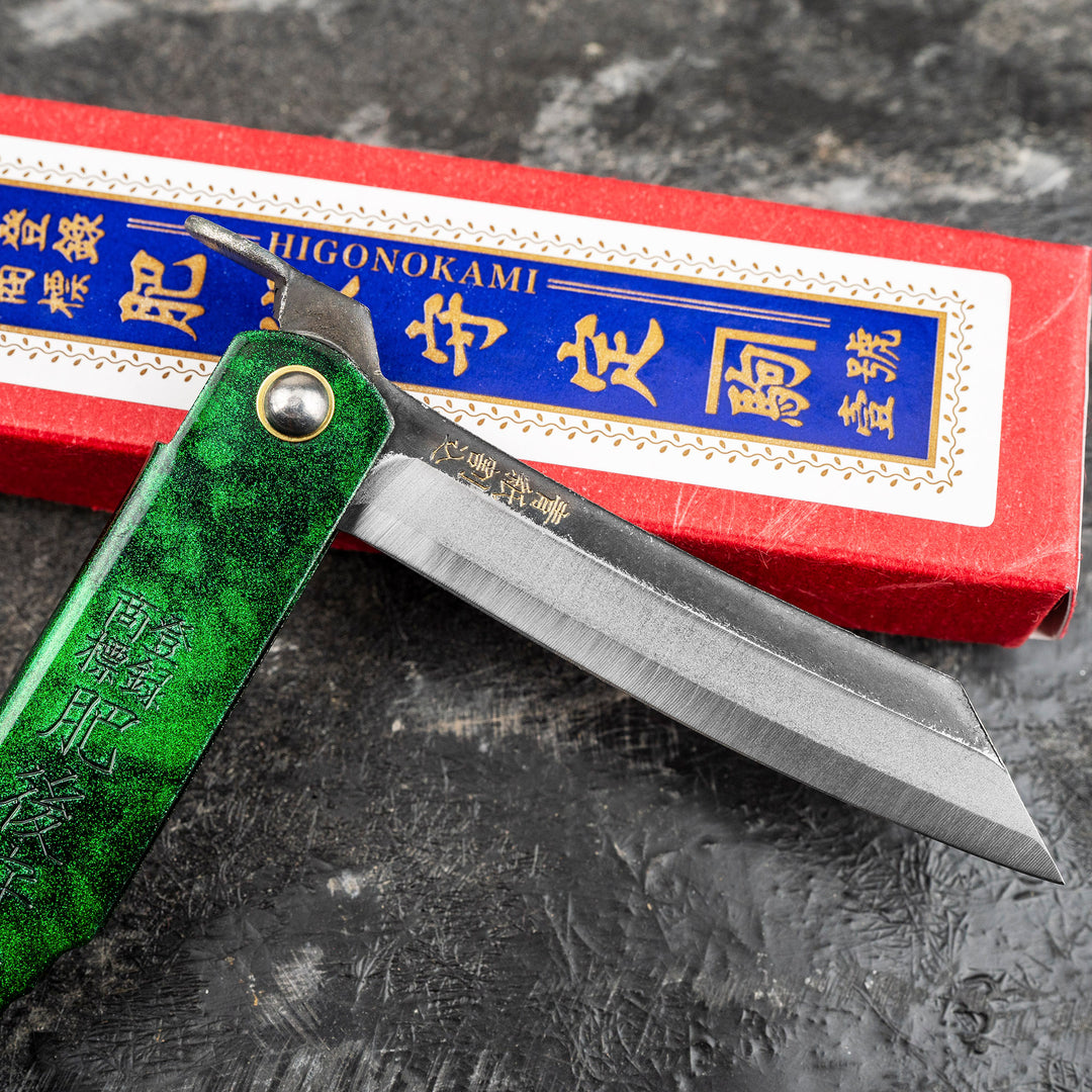 Folding Knife Higonokami Kanekoma 7 cm Green Aogami#2