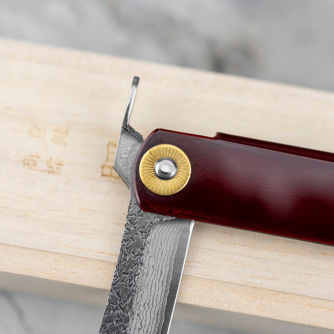 Pocket Knife 7,5 cm Higonokami Kanekoma Kurenai Red Urushi VG-10