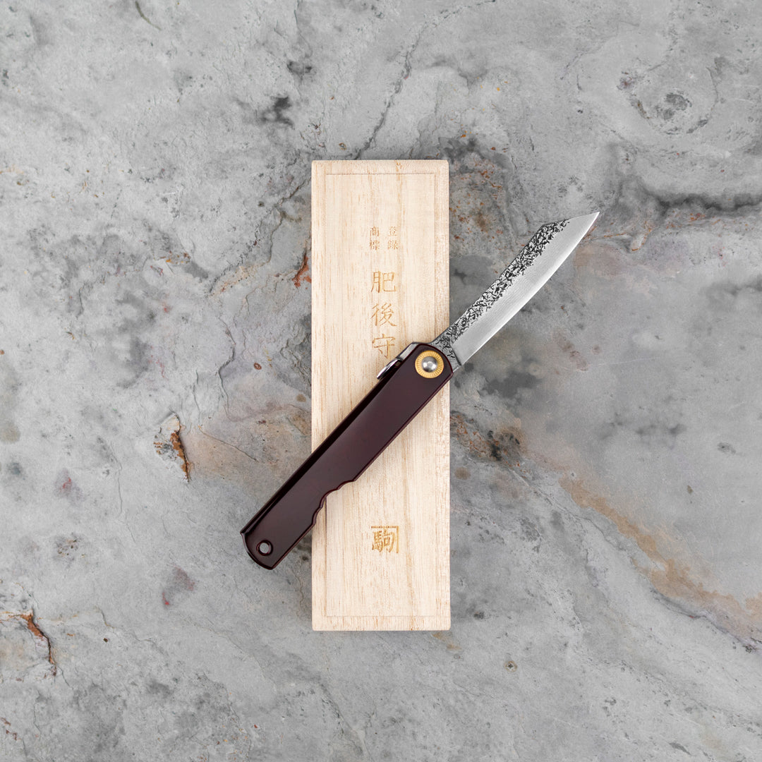 Pocket Knife 7,5 cm Higonokami Kanekoma Kurenai Red Urushi VG-10