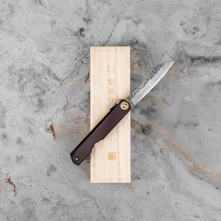 Pocket Knife 7,5 cm Higonokami Kanekoma Kurenai Red Urushi VG-10