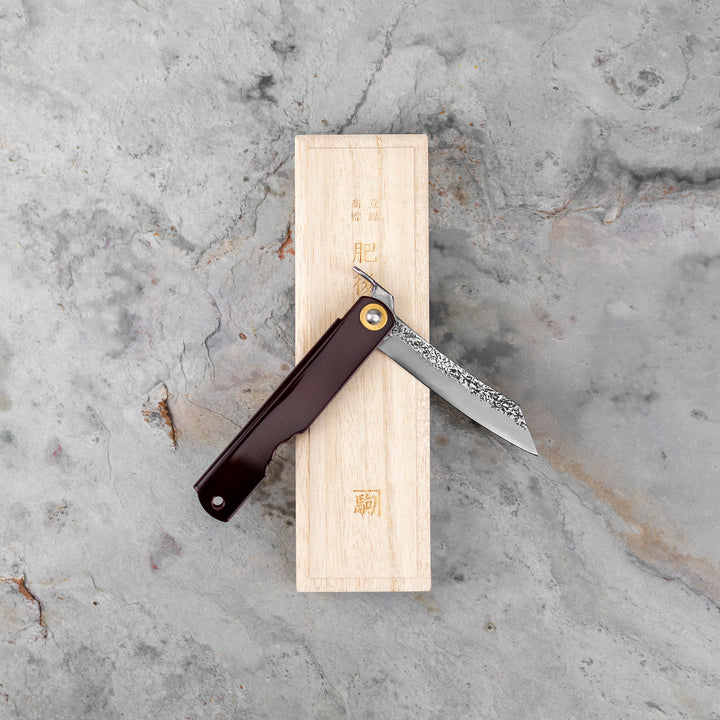 Pocket Knife 7,5 cm Higonokami Kanekoma Kurenai Red Urushi VG-10