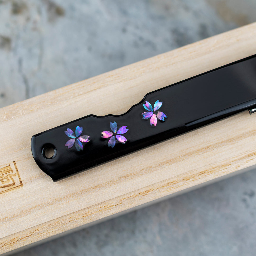 Pocket Knife 7,5 cm Higonokami Kanekoma Sakura Urushi VG-10