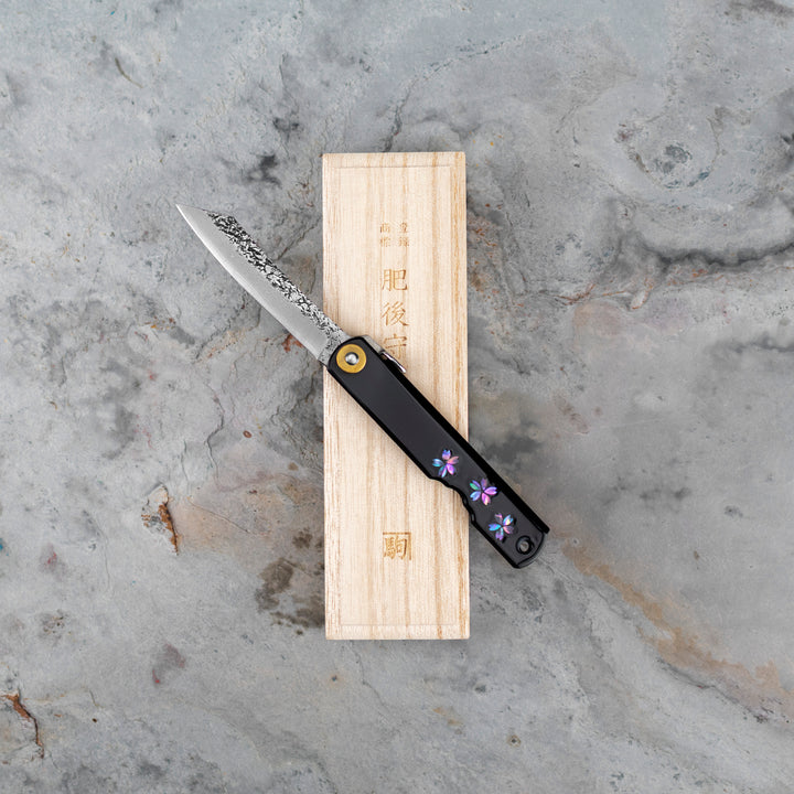 Pocket Knife 7,5 cm Higonokami Kanekoma Sakura Urushi VG-10
