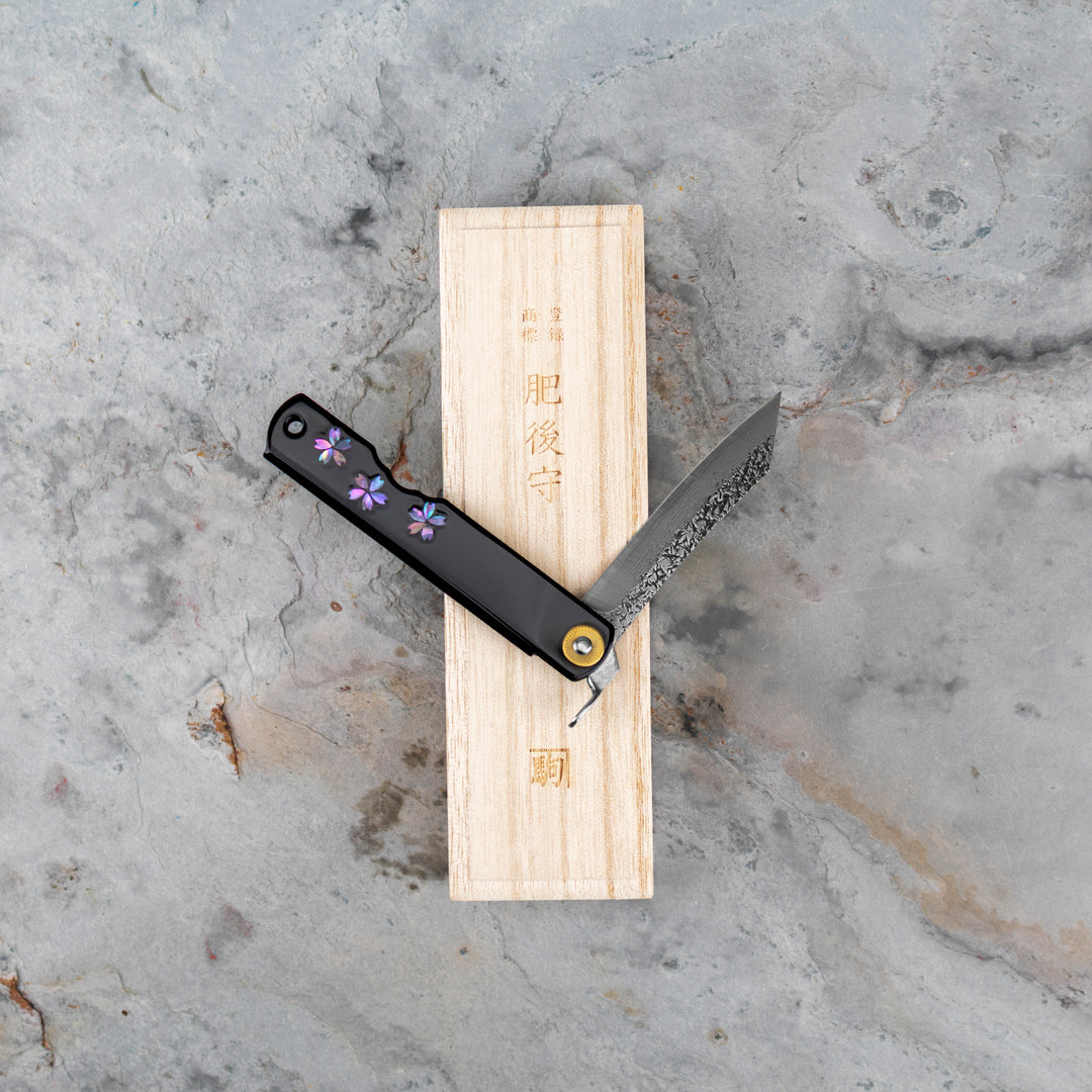 Pocket Knife 7,5 cm Higonokami Kanekoma Sakura Urushi VG-10