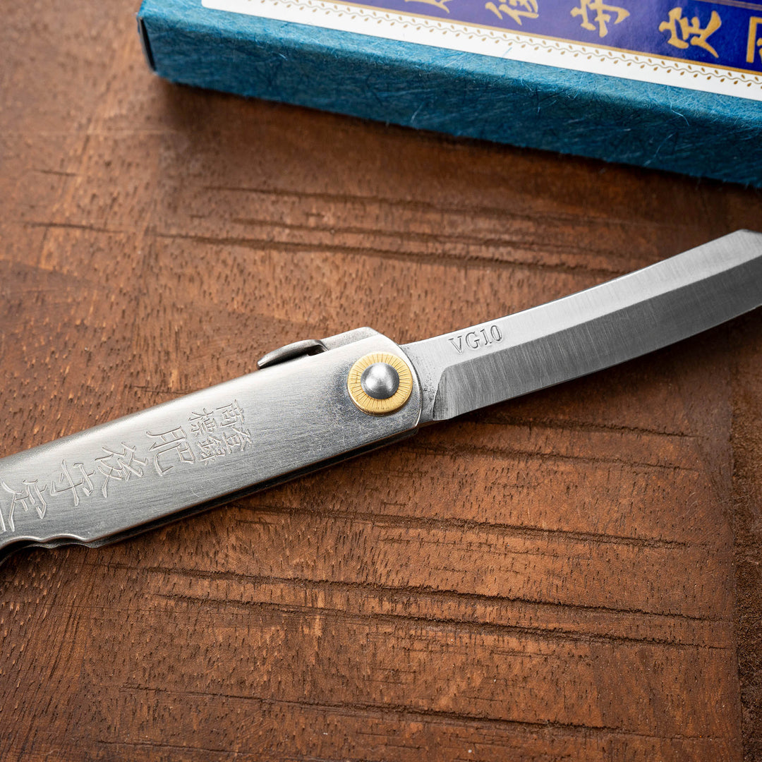 Folding Knife Higonokami Type Silver L VG-10