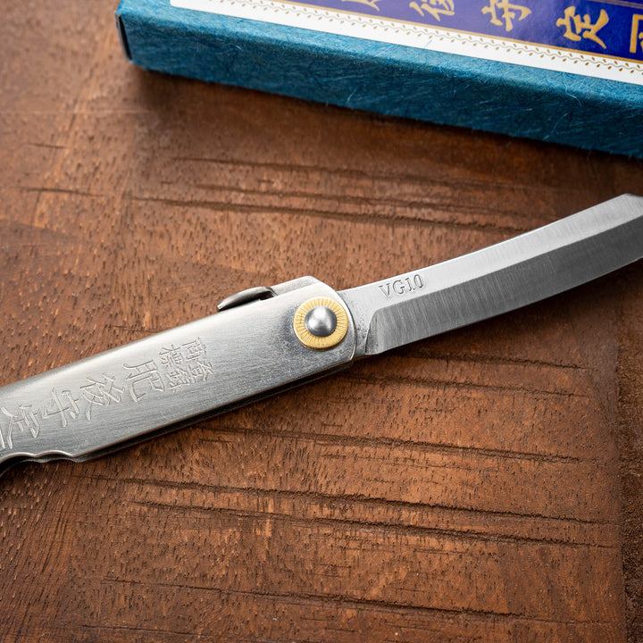 Folding Knife Higonokami Type Silver L VG-10