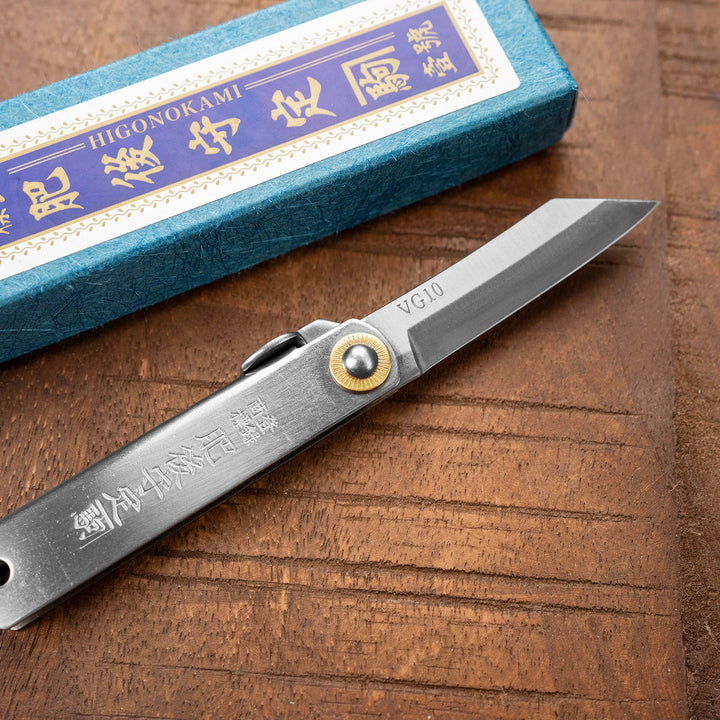 Folding Knife Higonokami Type Silver M VG-10