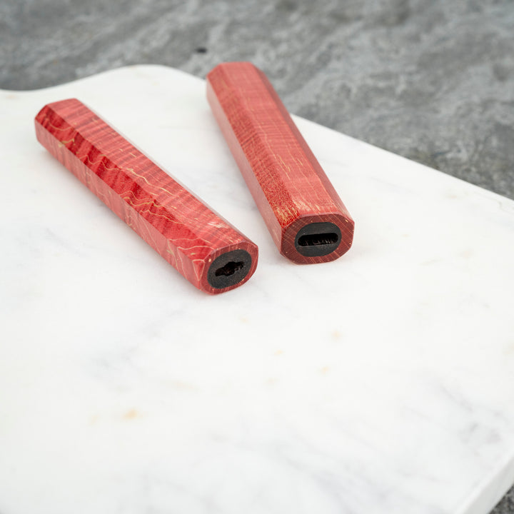 Octagonal Handle Stabilized Wood Red for Santoku/Gyuto Knife