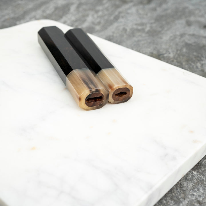Octagonal Ebony/Buffalo Horn Handle for a Petty Knife