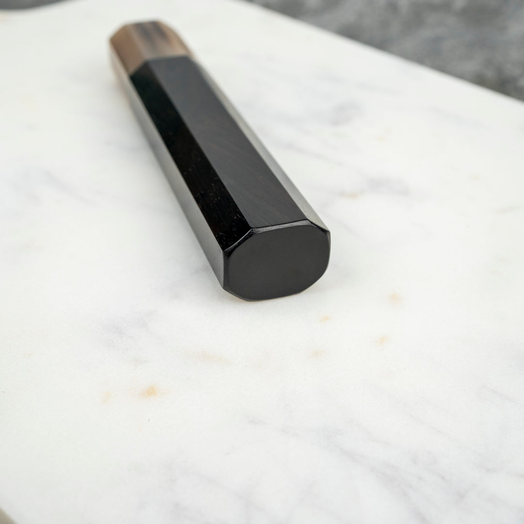 Octagonal Ebony/Buffalo Horn Handle for a Santoku/Gyuto Knife