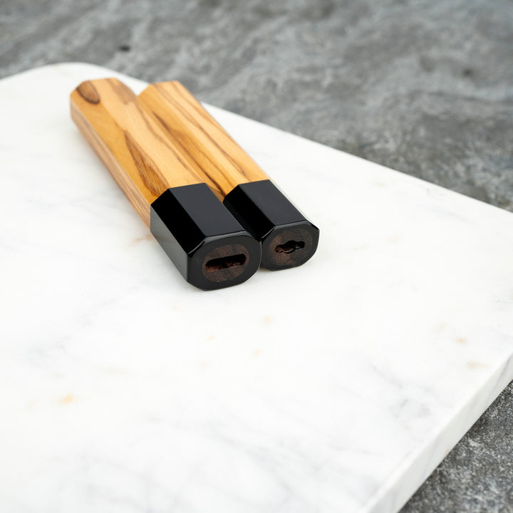 Octagonal Olive/Buffalo Horn Handle for a Petty Knife