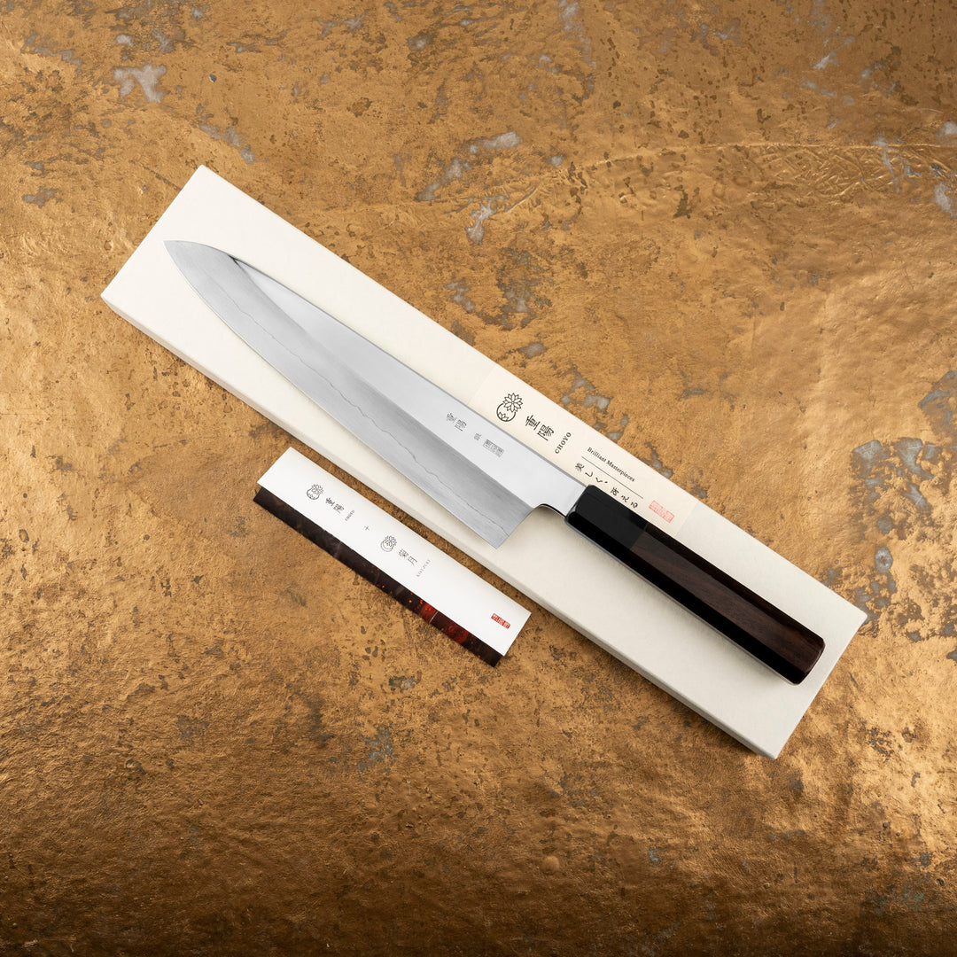 Gyuto 22,5 cm Sakai Kikumori Choyo Mirror Finish Silver#3